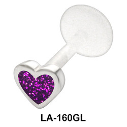 Purple Heart Labret Piercing with PTFE LA-160GL