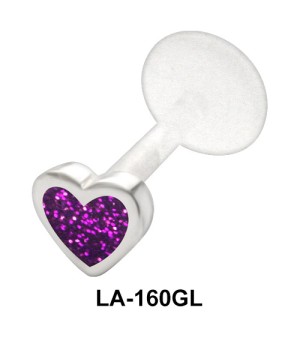 Purple Heart Labret Piercing with PTFE LA-160GL