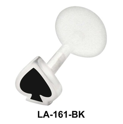 Enameled Clubs Shaped Labrets Silver LA-161