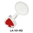 Enameled Clubs Shaped Labrets Silver LA-161