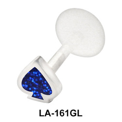 Blue Clubs Labret Piercing with PTFE LA-161GL