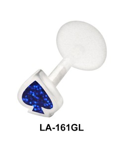 Blue Clubs Labret Piercing with PTFE LA-161GL