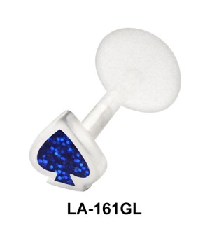 Blue Clubs Labret Piercing with PTFE LA-161GL