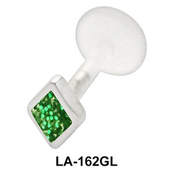Green Diamond Labret Piercing with PTFE LA-162GL