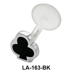 Enameled Clubs Shaped Labret Silver LA-163