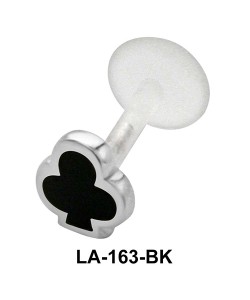 Enameled Clubs Shaped Labret Silver LA-163