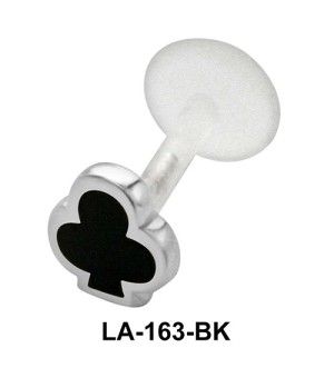 Enameled Clubs Shaped Labret Silver LA-163