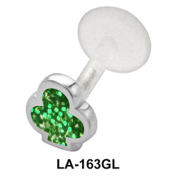 Green Clubs Labret Piercing with PTFE LA-163GL