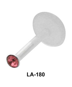 Rose Gemstone labret Silver LA-180