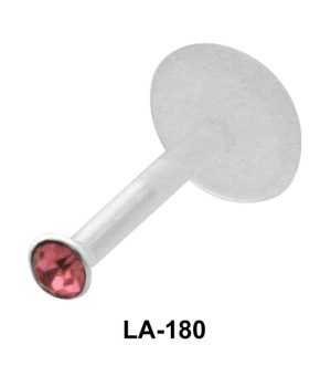 Rose Gemstone labret Silver LA-180