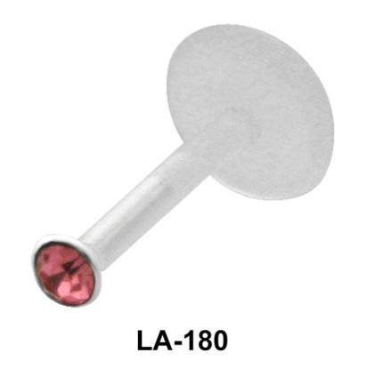 Rose Gemstone labret Silver LA-180