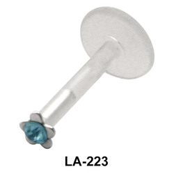 Gemstone Flowery Shaped Labrets Push-in LA-223