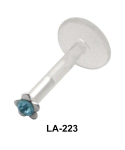 Gemstone Flowery Shaped Labrets Push-in LA-223