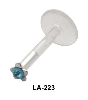 Gemstone Flowery Shaped Labrets Push-in LA-223