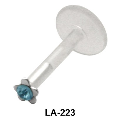 Gemstone Flowery Shaped Labrets Push-in LA-223