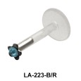 Gemstone Flowery Shaped Labrets Push-in LA-223