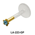 Gemstone Flowery Shaped Labrets Push-in LA-223