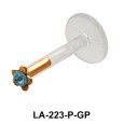 Gemstone Flowery Shaped Labrets Push-in LA-223