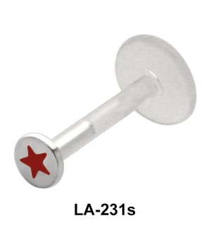 Red Star Shaped Labrets Push-in LA-231s