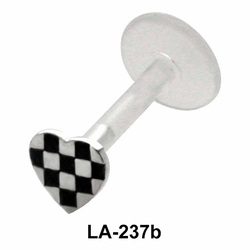Checkered Heart Labrets Push-in LA-237b