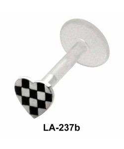 Checkered Heart Labrets Push-in LA-237b