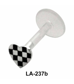 Checkered Heart Labrets Push-in LA-237b