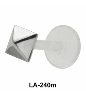 Pyramid Shaped Silver 925 Labrets Push-in LA-240m