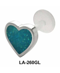 Enameled heart Shaped Labrets Push-in LA-260GL