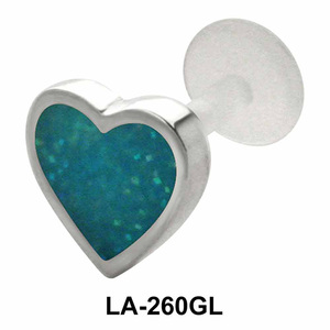 Enameled heart Shaped Labrets Push-in LA-260GL