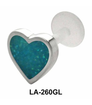 Enameled heart Shaped Labrets Push-in LA-260GL