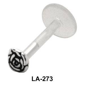 Rose Flower Shaped Labret Silver LA-273