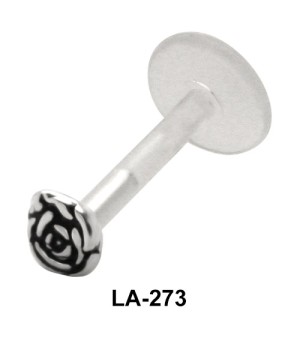 Rose Flower Shaped Labret Silver LA-273