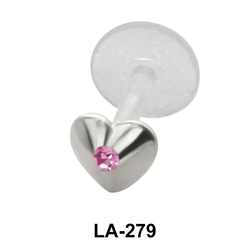 Gemstone Heart Shaped Labrets Push-in LA-279