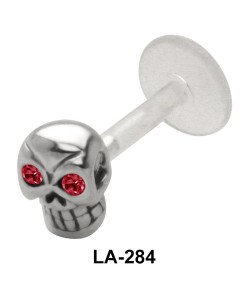 Skull Shaped Silver Labrets Push-in LA-284