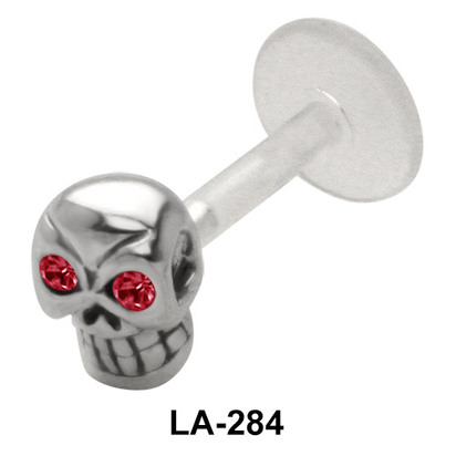Skull Shaped Silver Labrets Push-in LA-284