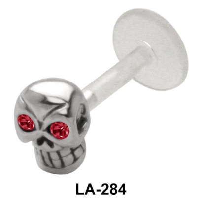 Skull Shaped Silver Labrets Push-in LA-284