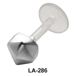 Stone Block Labret Piercing with PTFE LA-286
