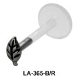 Leaf Shaped Silver 925 Labrets Push-in LA-365