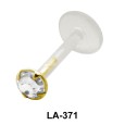 Round Stone bezel Set Labrets Push-in LA-371