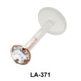 Round Stone bezel Set Labrets Push-in LA-371