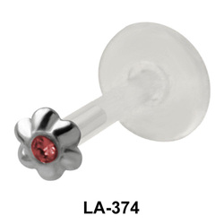 Gemstone Flower Shaped Labrets Push-in LA-374