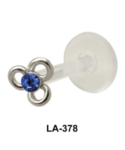 Flower Shaped Stone Set Labrets Push-in LA-378