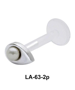 Water Drop With Pearl Shaped Labrets Push-in LA-63-2p