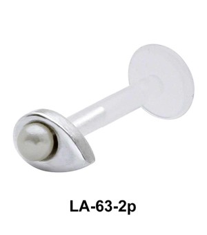 Water Drop With Pearl Shaped Labrets Push-in LA-63-2p
