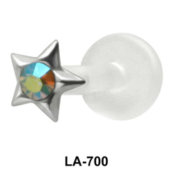 Stone in Star Labret Piercing with PTFE LA-700
