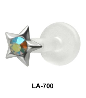 Stone in Star Labret Piercing with PTFE LA-700