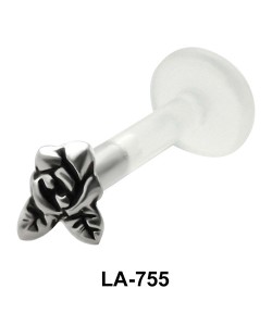 Rose with Leaf Shaped Labrets Push-in LA-755