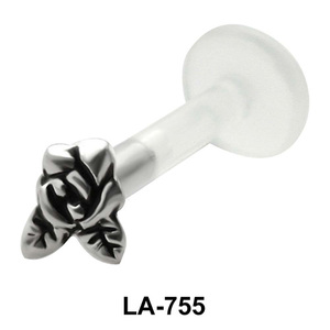Rose with Leaf Shaped Labrets Push-in LA-755