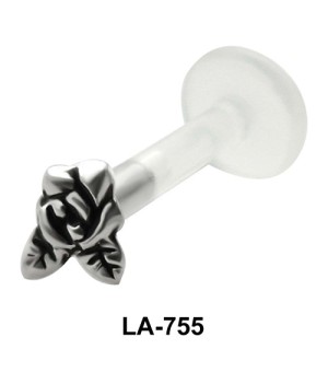 Rose with Leaf Shaped Labrets Push-in LA-755