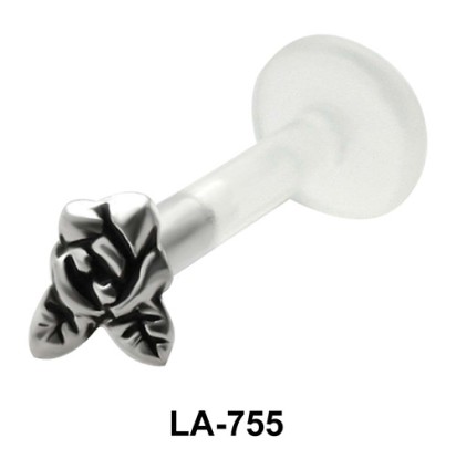 Rose with Leaf Shaped Labrets Push-in LA-755